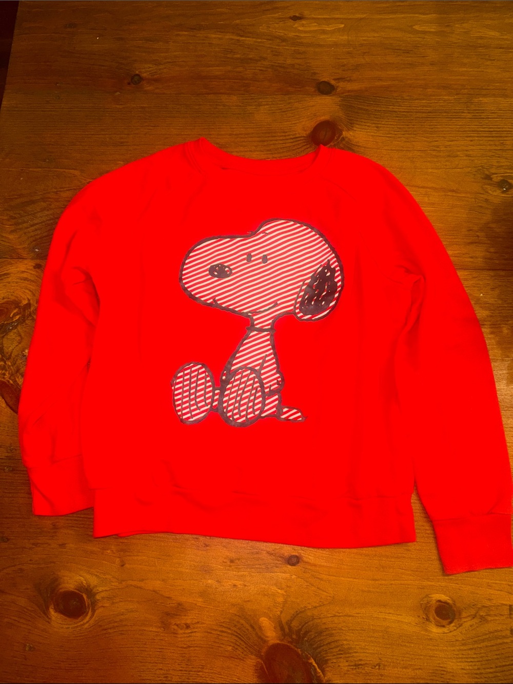 Peanuts Red Kids Sweatshirt with Snoopy Stripe Graphic